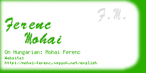 ferenc mohai business card